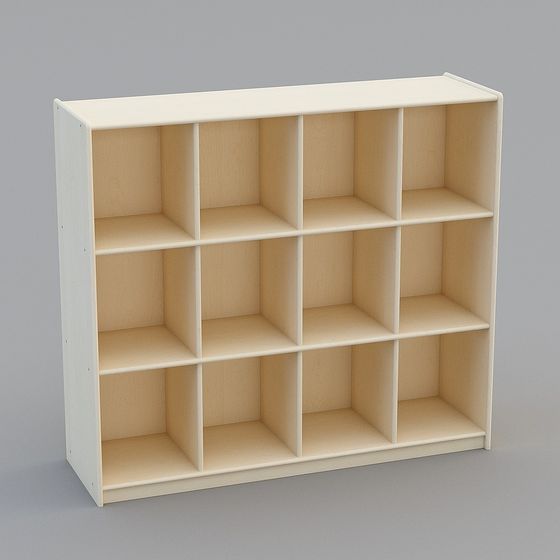 Stylish Low-Polygon Bookshelf 3D model