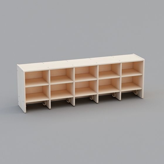 City Bookshelf 3D model with Low-Polygon Design