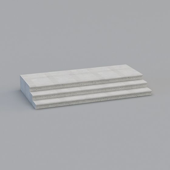 Stylish Low-Polygon Concrete Staircase 3D model