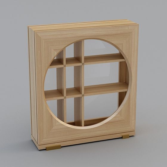 Minimalist Low-Poly Bookshelf 3D model