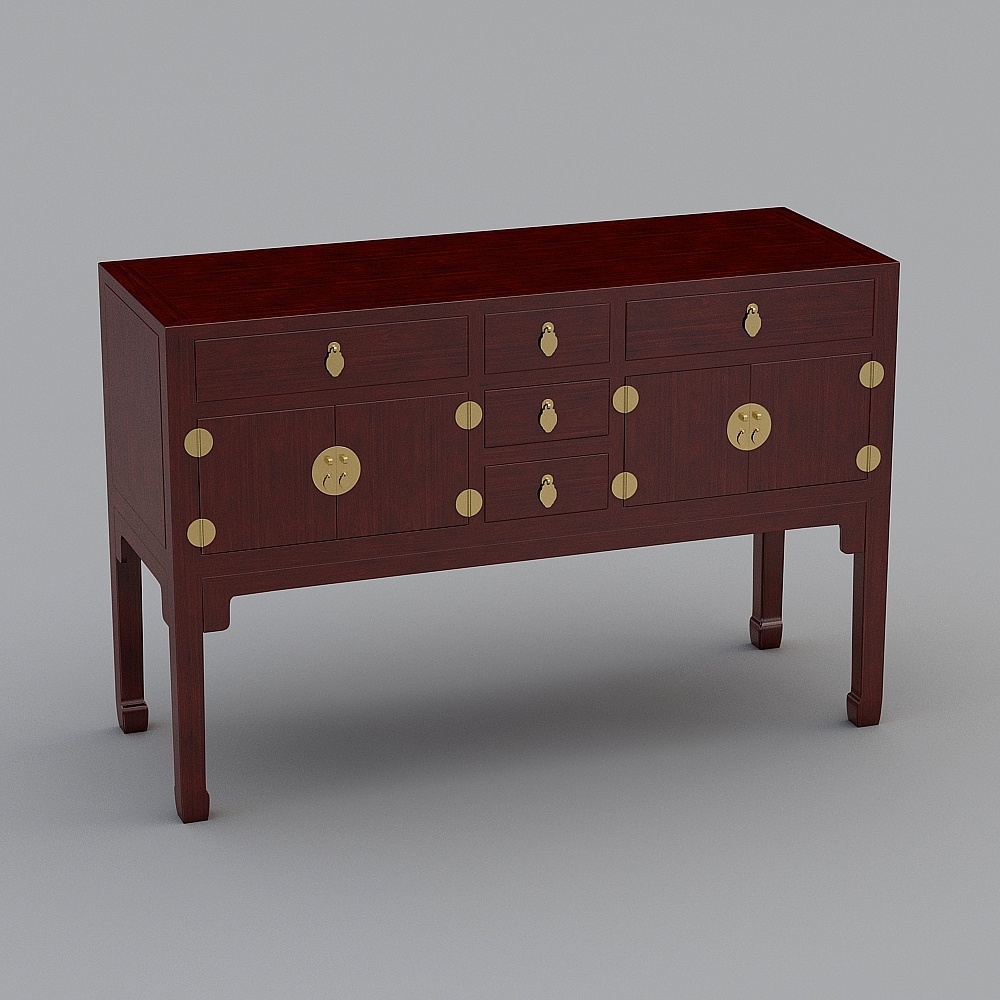 Elegant Chinese Style Storage Cabinet 3D model