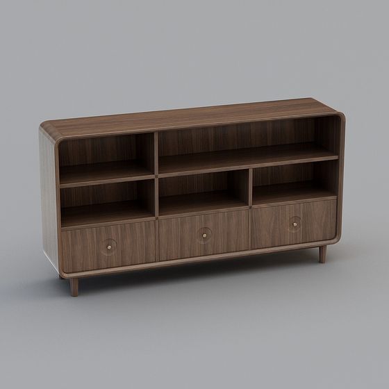 Elegant Low-Poly Storage Cabinet 3D model