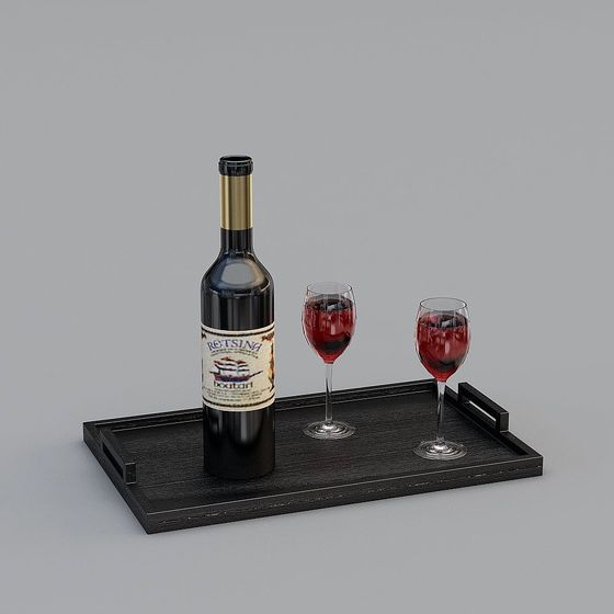 Wine Serving Tray 3D model
