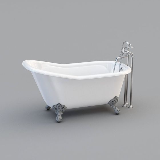 Elegant Vintage Bathtub 3D model