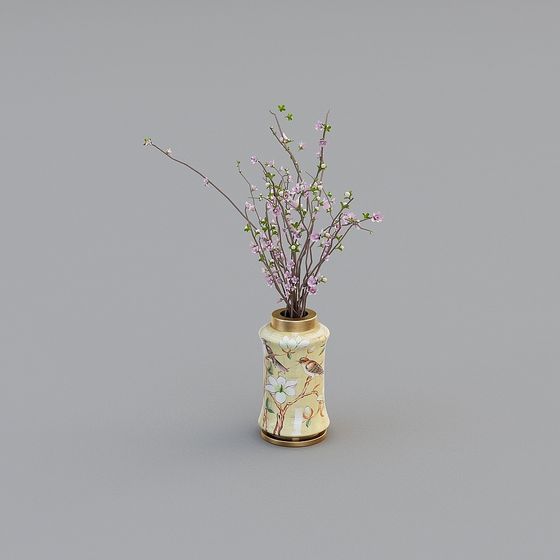Elegant Spring Vase 3D model for Modern Spaces