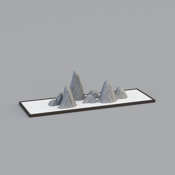 Zen Hills 3D Model for Tranquil Spaces