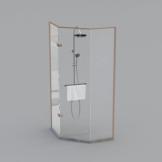 Modern Minimalist Shower 3D model