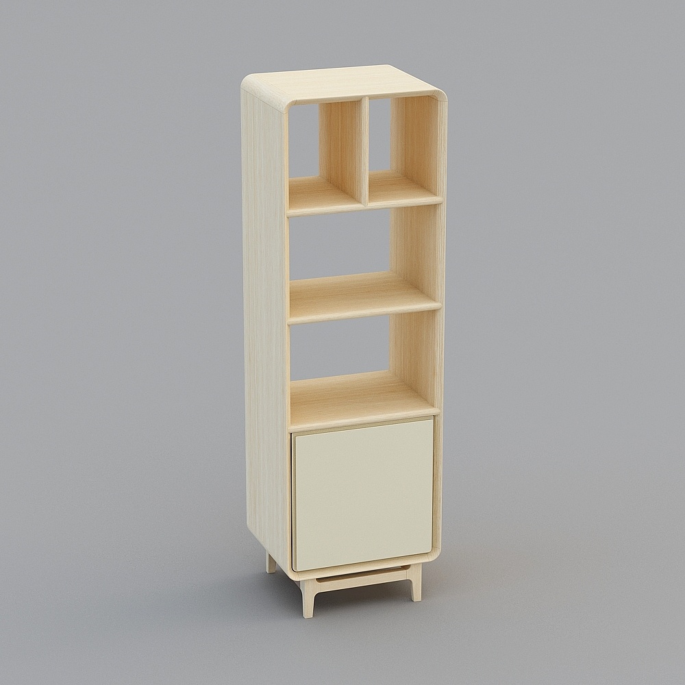 105 Living room high cabinet (white oak rubber paint)