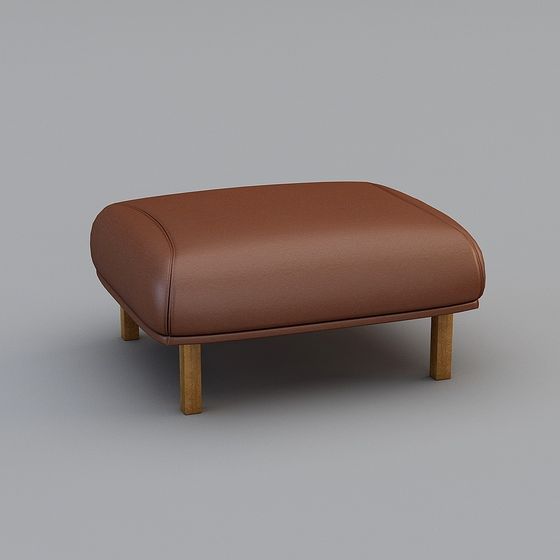 Stylish Leather Footstool 3D model