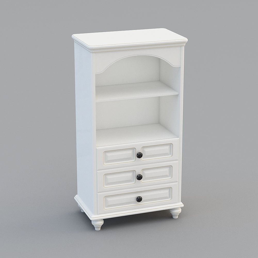 Elegant Low-Poly Bookshelf 3D model