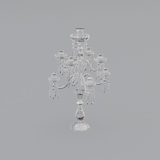 Elegant Crystal Candelabra 3D model for Creative Projects