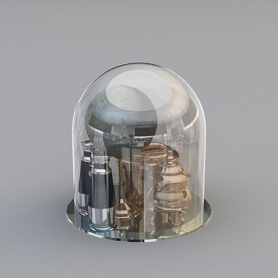 Elegant Glass Display Case 3D Model – Transparent Dome