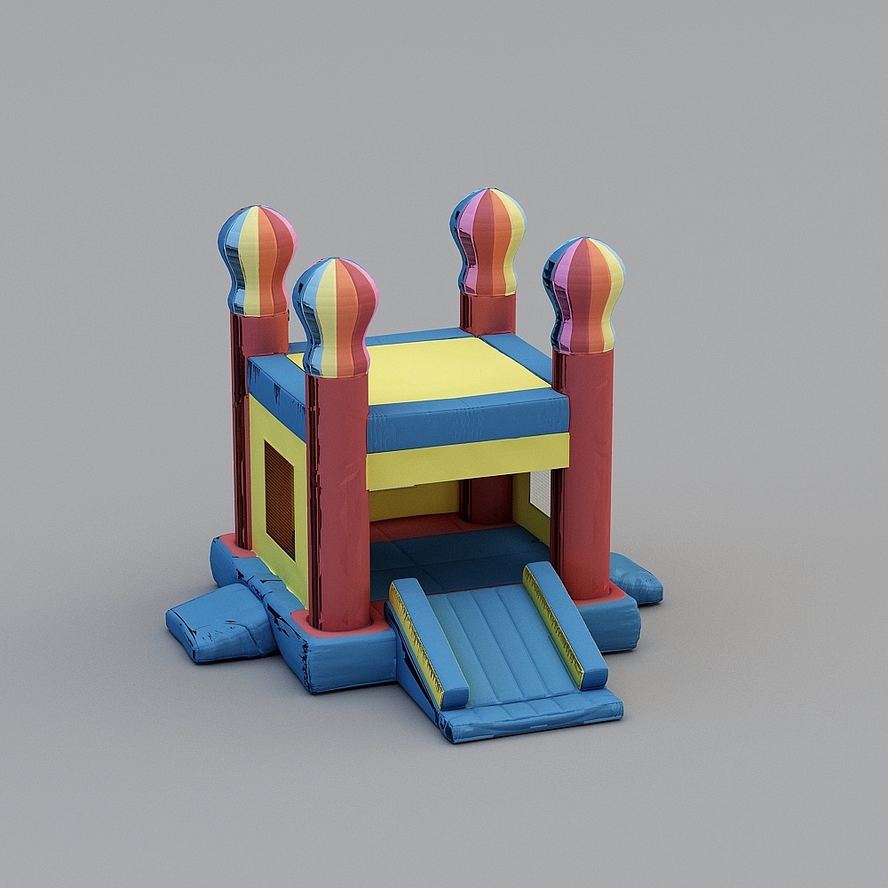 Vibrant Bouncy Castle 3D model for Fun Designs