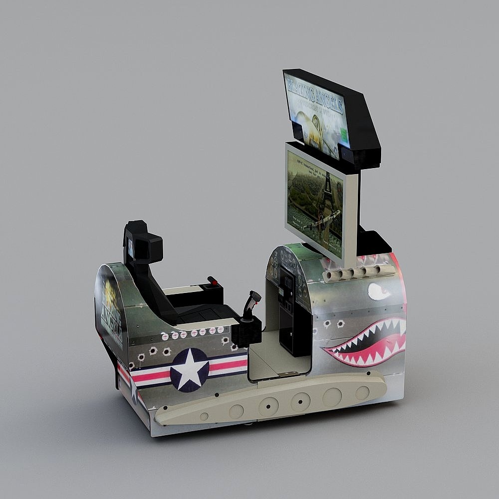 Vintage Fighter Plane Cockpit 3D model
