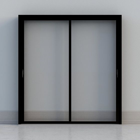 Stylish Glass Sliding Door 3D model