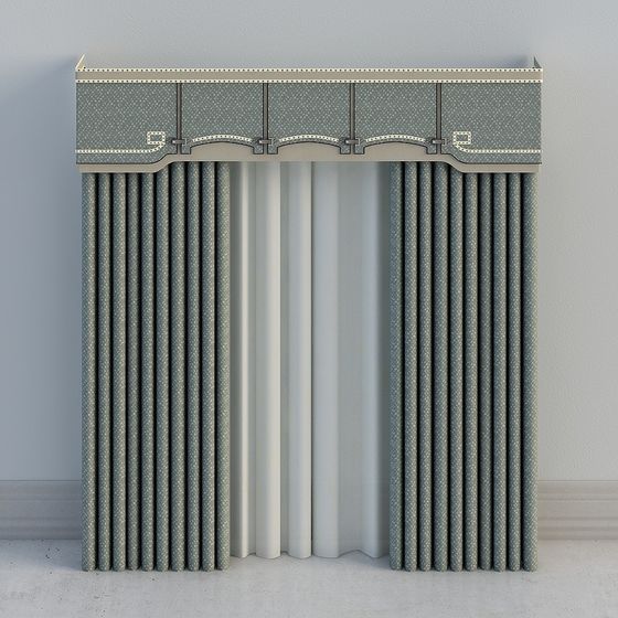 Elegant Classic Curtain Panel 3D model for Sophisticated Spaces