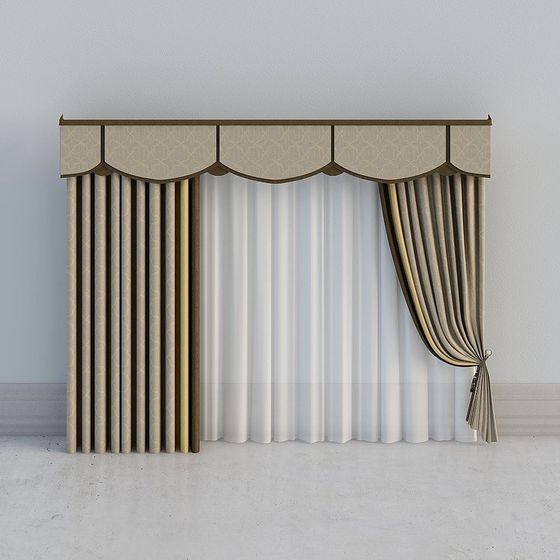 Elegant 3D Curtain Model for Modern Design