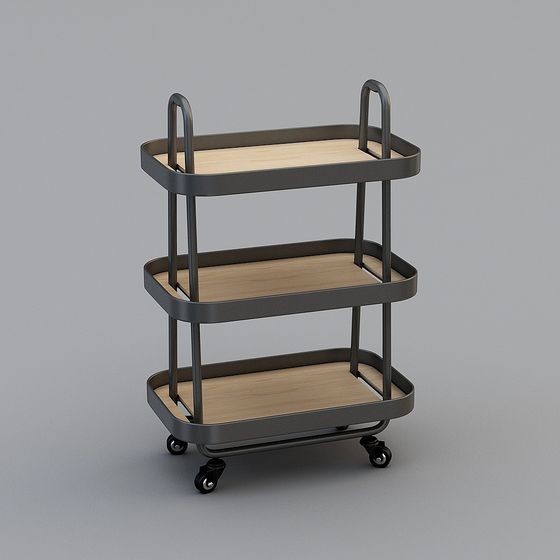 Elegant Low-Poly Cart 3D Model