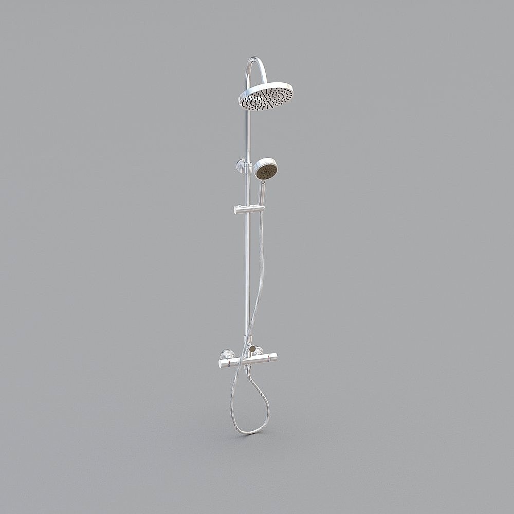 Sleek Minimalist Shower System 3D model