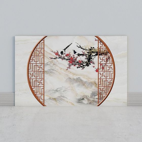 Oriental Aesthetic Screen 3D model