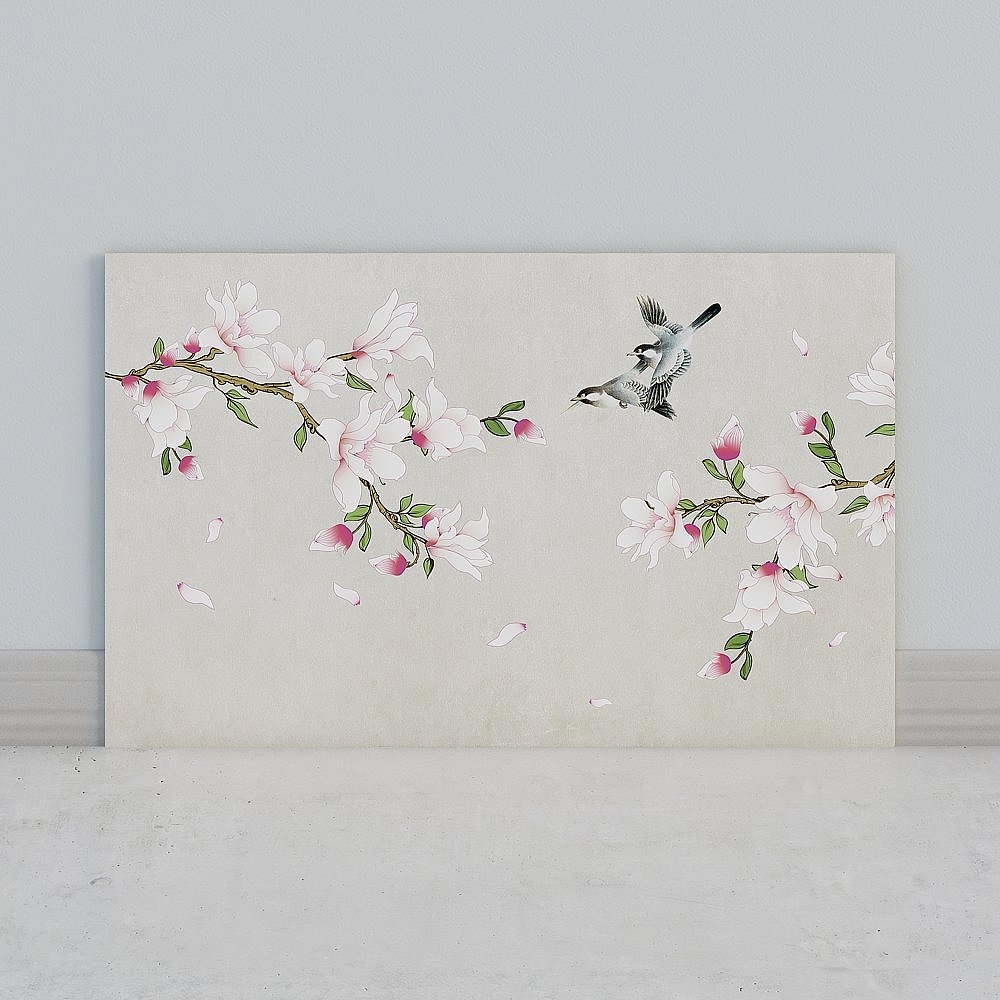 Seamless mural with Ellan wall cloth post-modern new Chinese flower