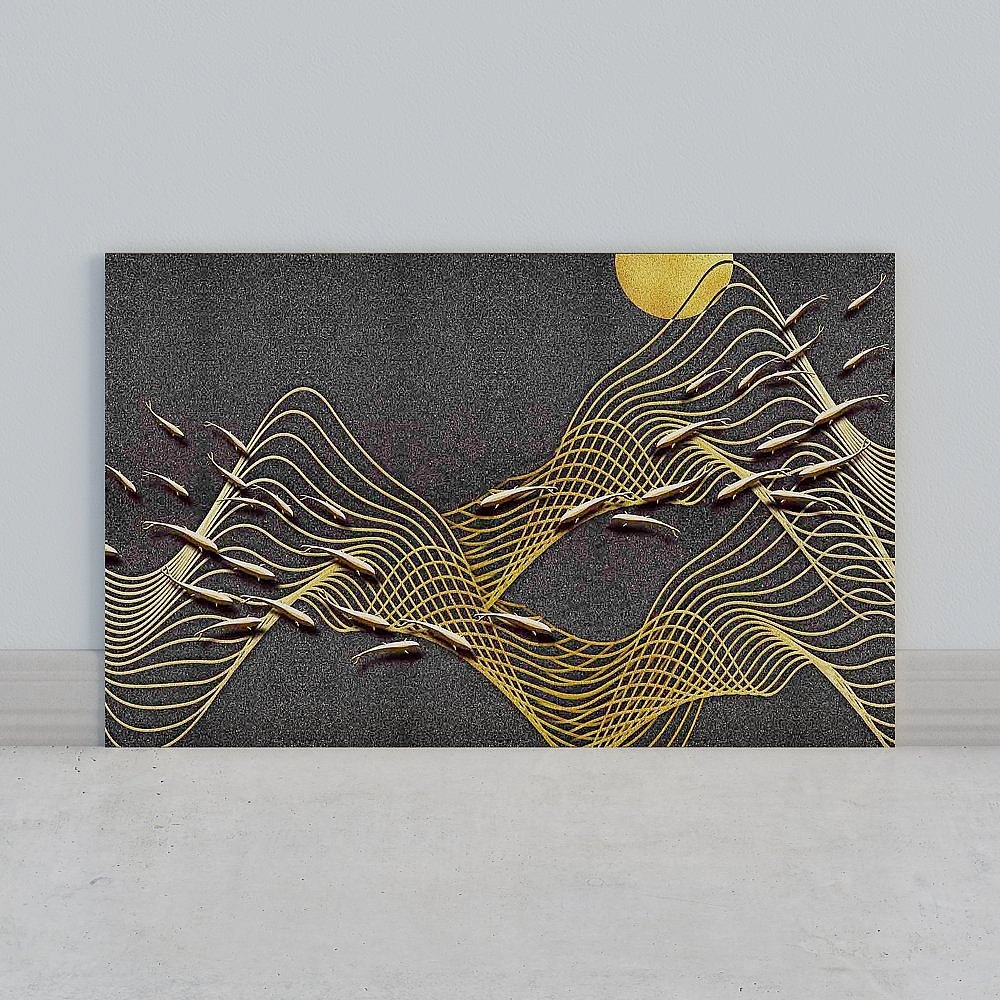 Murals hard covered with Ellan wall cloth post-modern Chinese st