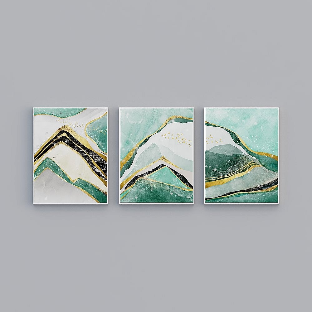 Snowy Peaks Triptych 3D Model