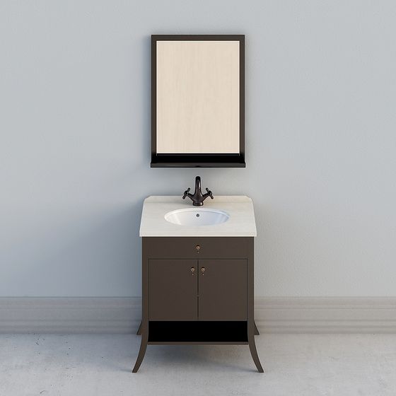 Stylish Bathroom Cabinet 3D model for Modern Interiors