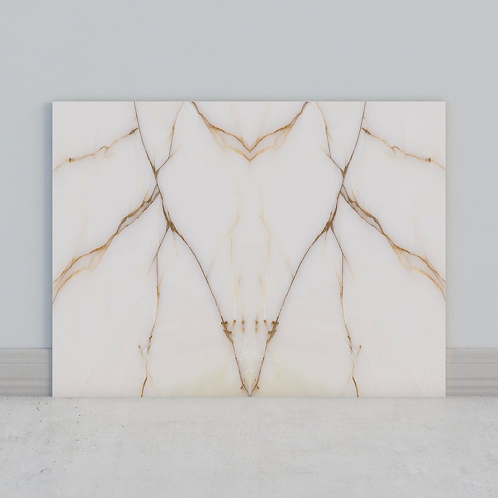 Golden Veins Marble Panel 3D model