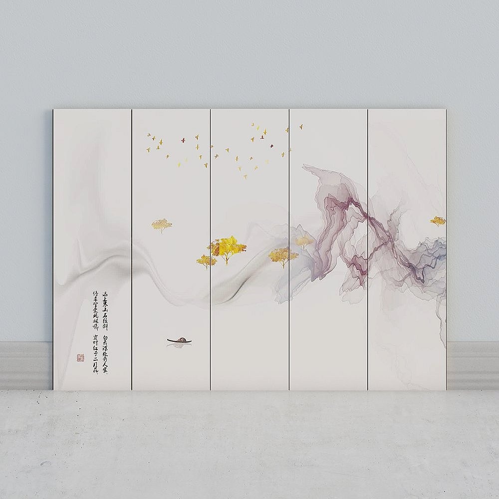 Seamless mural hard wrapped with Ellan wall cloth, post-modern C