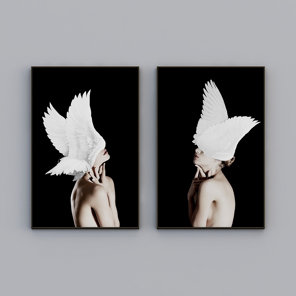 Beauty painting in the living room decorative painting double mo