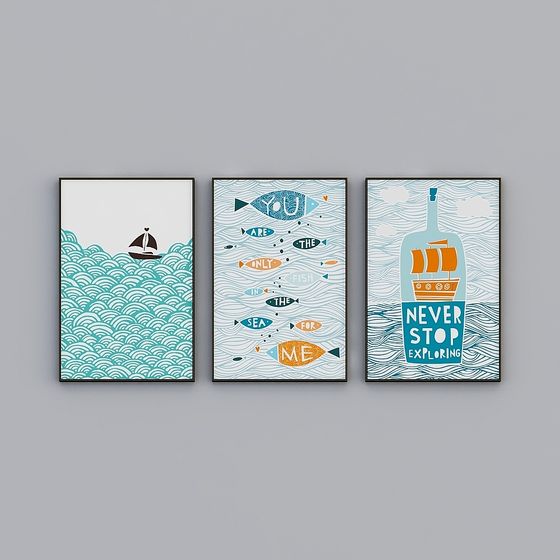 Colorful Low-Poly Ocean-Inspired 3D Model