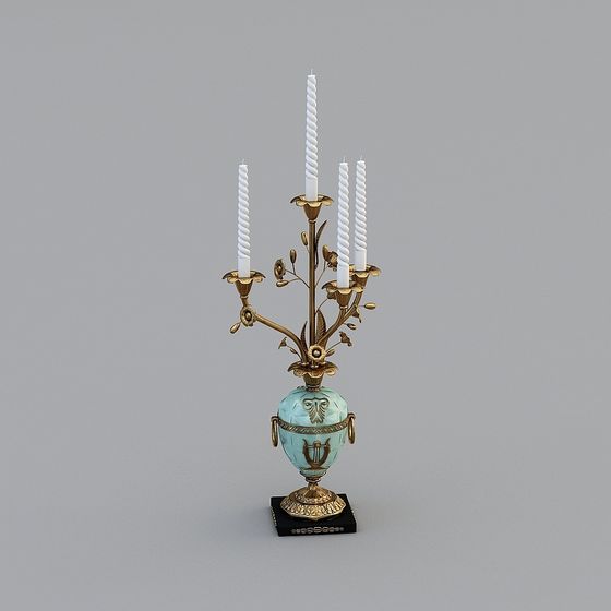 Elegant Vintage Candlestick 3D model
