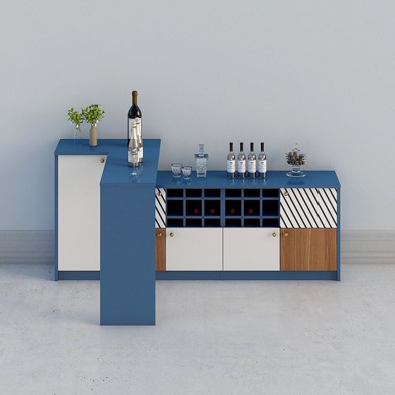 [การปรับแต่งบ้านทั้งหลัง] - เรขาคณิตสีสันสดใสยุโรปทันสมัย-ตู้เก็บไวน์-1