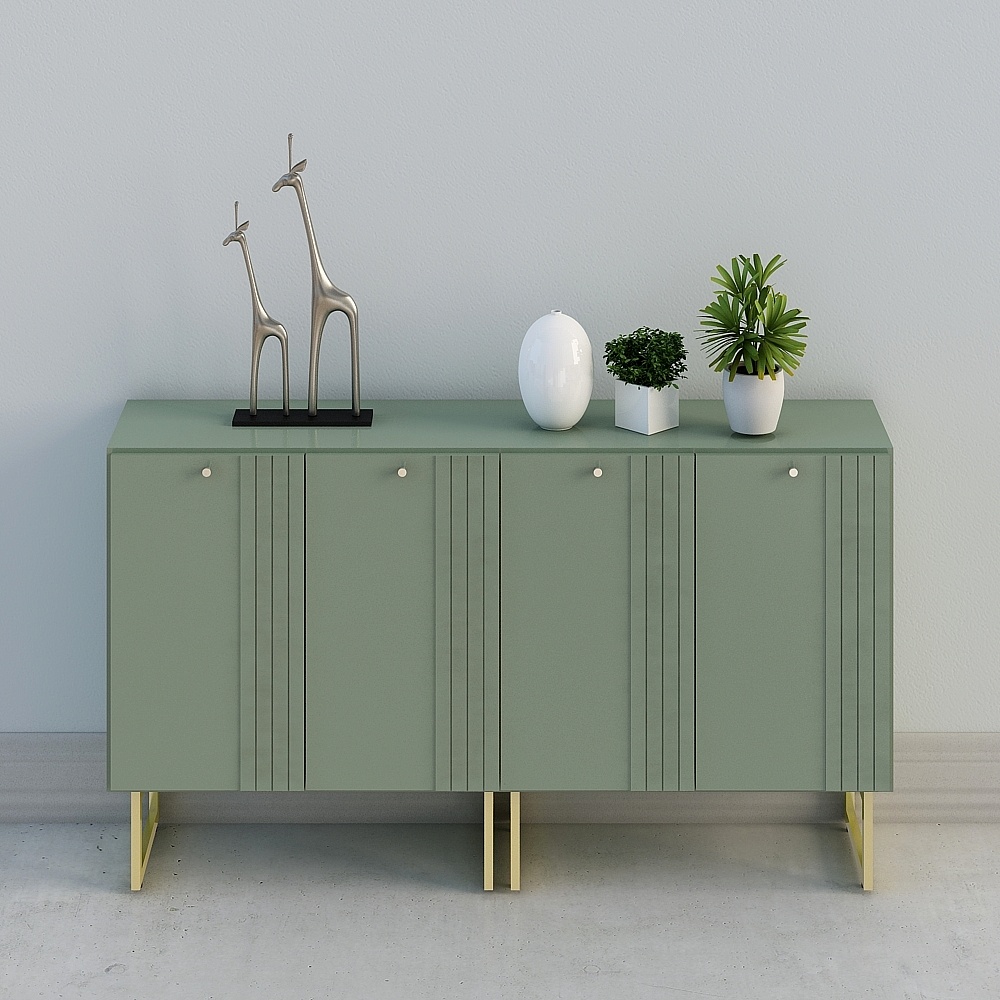 Turquoise and Grey Contemporary Luxury Nordic Style Side Cabinet and Corner Table - 2