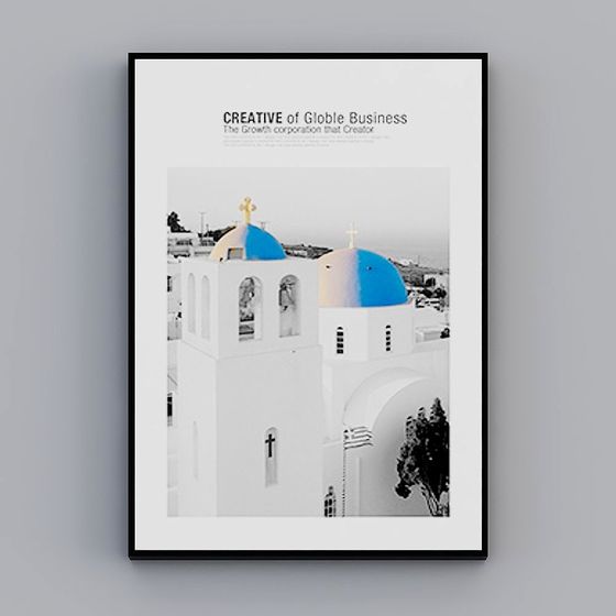 Classic Greek Church 3D model with Blue Dome