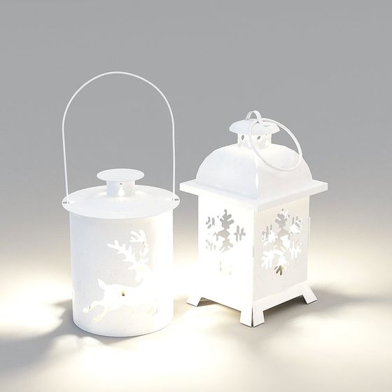 Elegant Winter Candle Holder 3D model