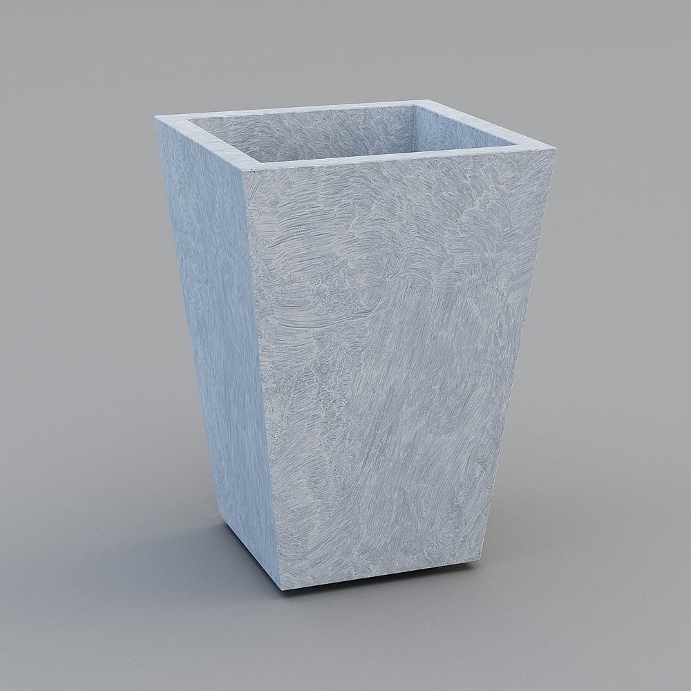Modern Vessel Flowerpot 3D Model in Glass Fiber Magnesium Clay