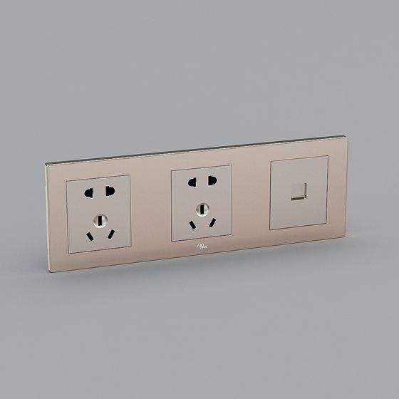 Contemporary 3D Socket Panel Model for Modern Interiors