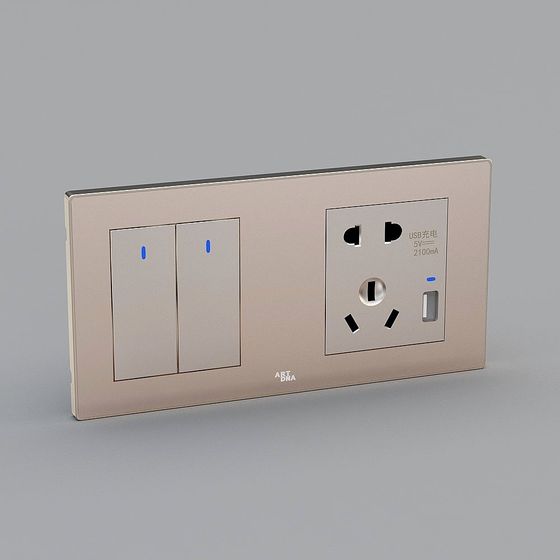Stylish Switch Socket 3D Model for Modern Interiors