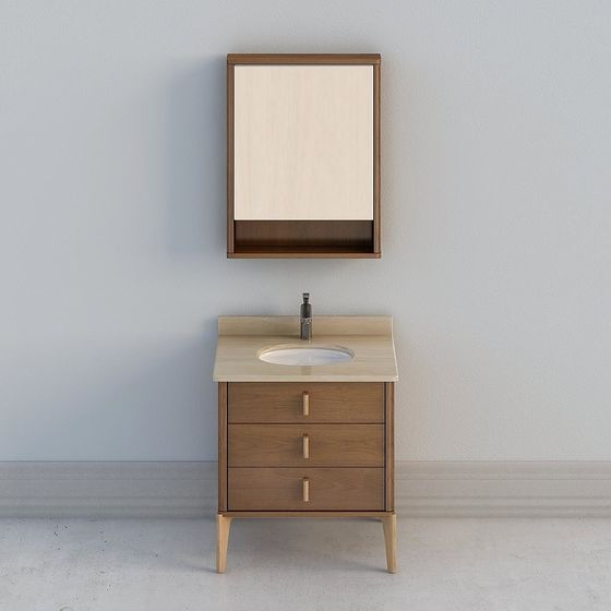 Chic Bathroom Cabinet 3D model for Modern Spaces