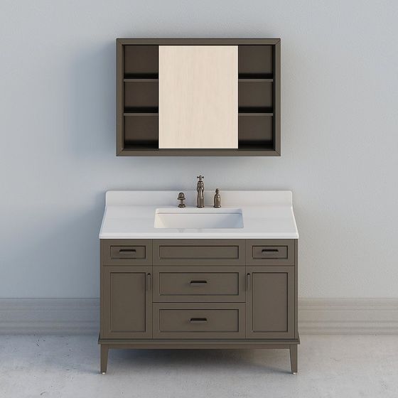 Elegant Bathroom Vanity 3D Model