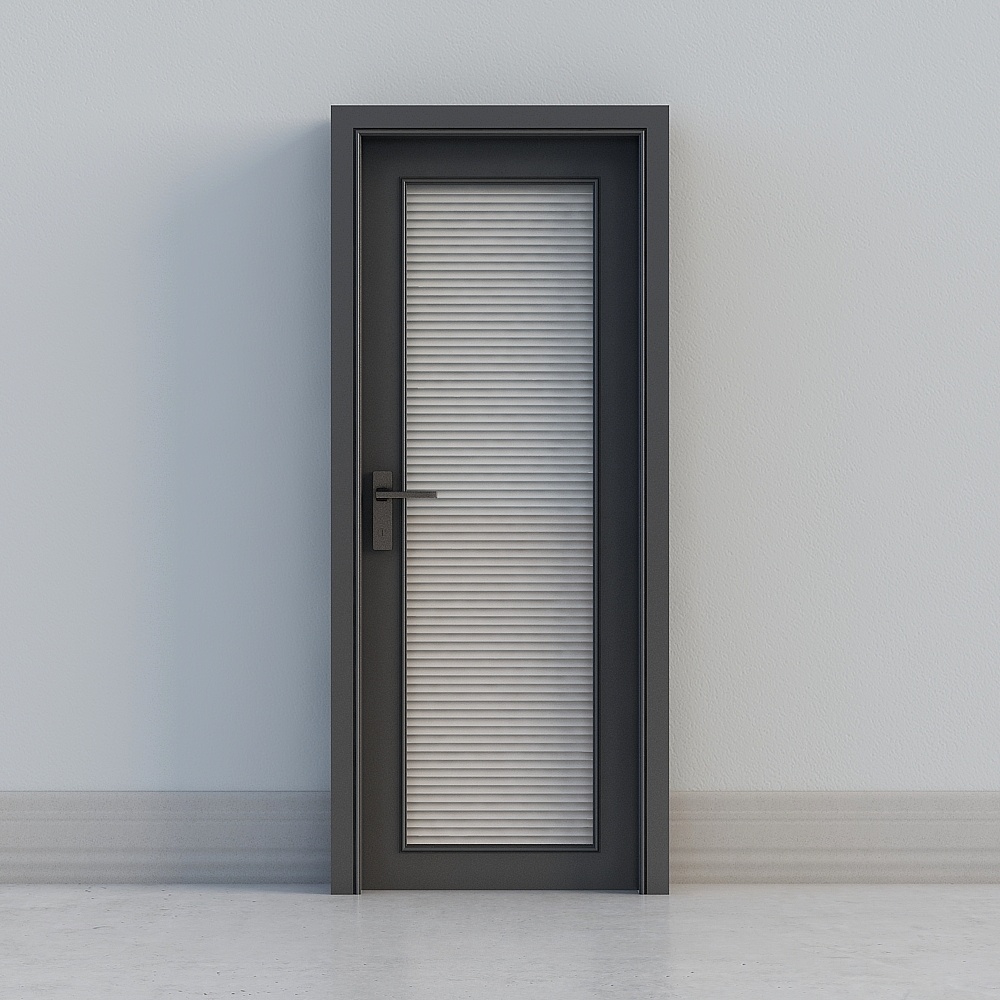 modern dark grey windowed door