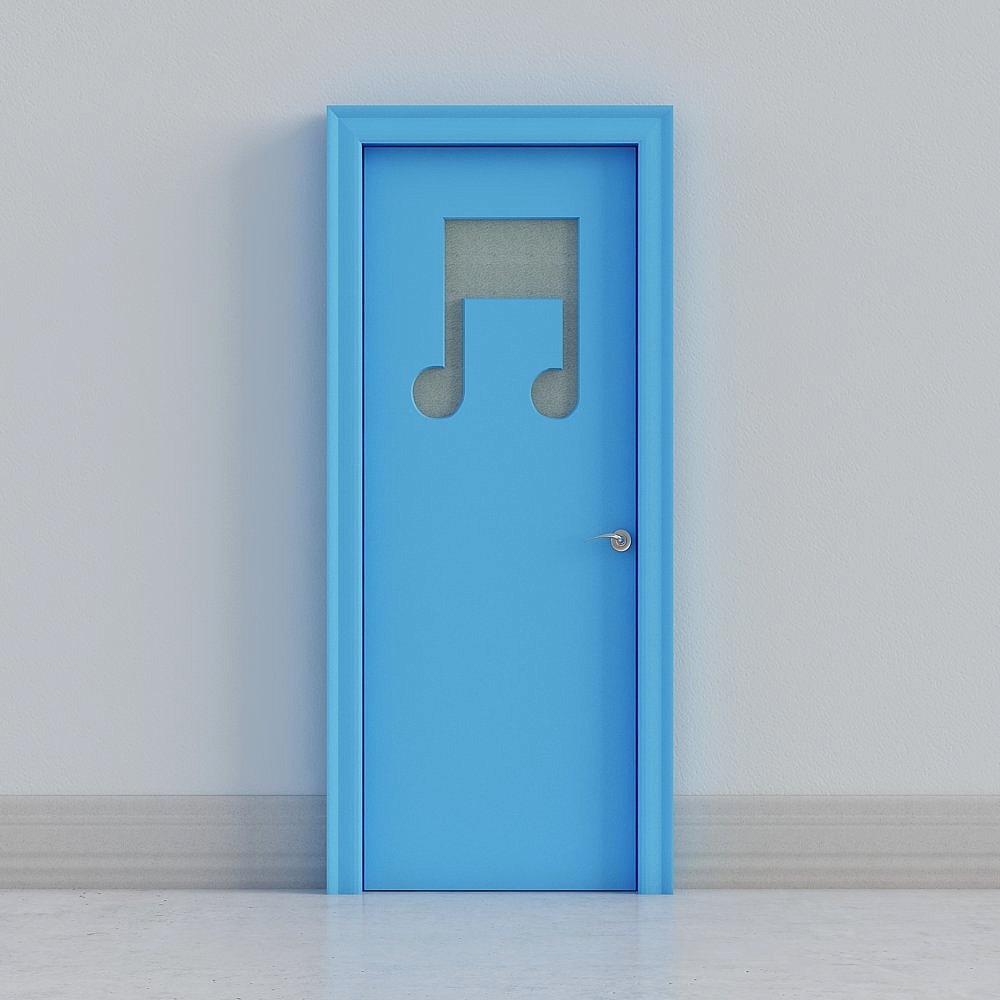 modern blue door