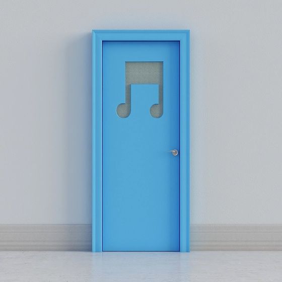Artistic Blue Door 3D Model for Creative Spaces