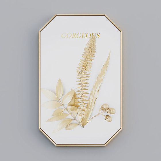 Elegant Gold Fern 3D model