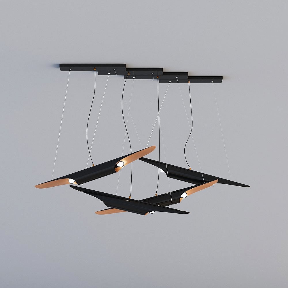 3D lights are all YM-Nordic Postmodern Restaurant Bar Oblique Chandelier-ATMP8028-6-combination