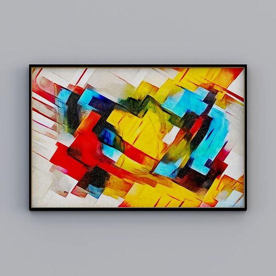 Vibrant Abstract 3D Model in Low-Polygon Style