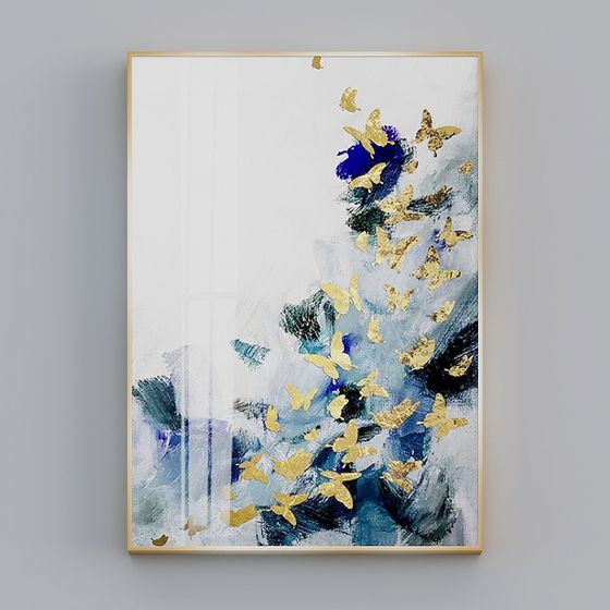 Golden Butterfly Abstract 3D model for Creative Projects