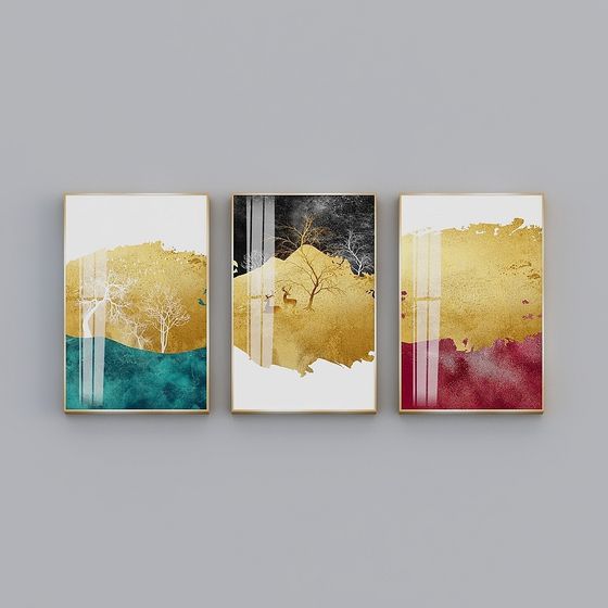 Abstract Nature Triptych 3D model